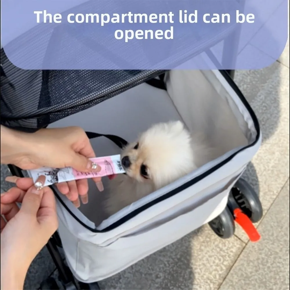 Cat Stroller Foldable Pet Stroller 4 Wheels Dog & Cat Pet Trolley Carrier Compact Steel Frame Pet Push Cart Puppy Kitten