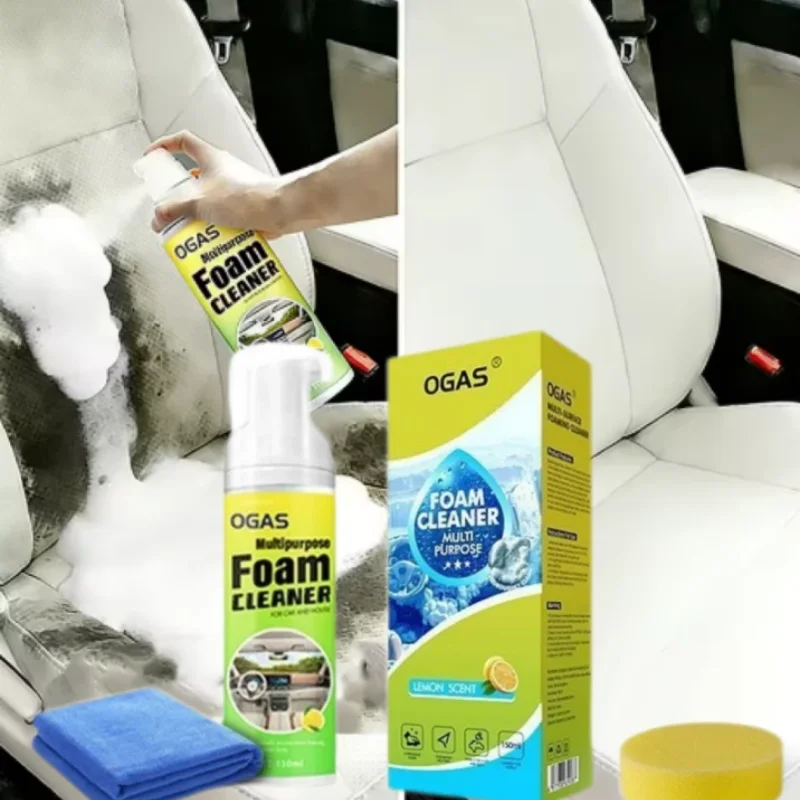 Car Interior Cleaner Agent Ceiling Leather Flannel Woven Fabric Water Free Multi Purpose Foam Spray