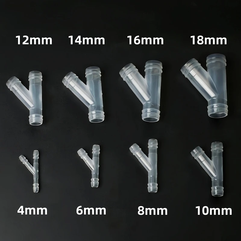 3~30PCS 4~18mm Food Grade PP Oblique Y-Type Tee Connector Garden Irrigation Pagoda 3-Ways Hose Joint Aquarium Tank Gas Diverter