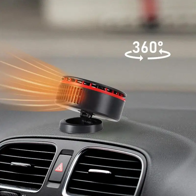 Small Heater For Car Vehicle Rotatable Heating And Cooling Fan 360 Degree Rotation Defroster For Car Windshield 12V Car