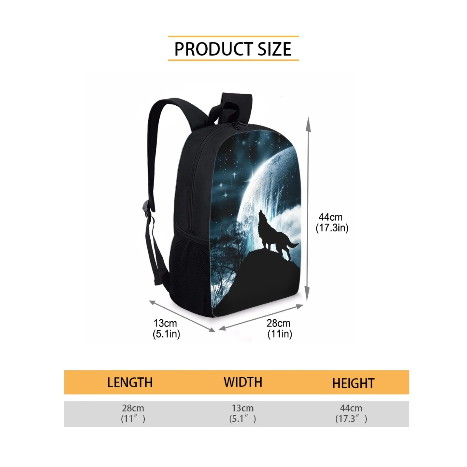 Backpack Kids School Bags for Teenager Boy Girl Children Cute Wolf Print School Satchels Bookbag Schoolbag Student Book Bag