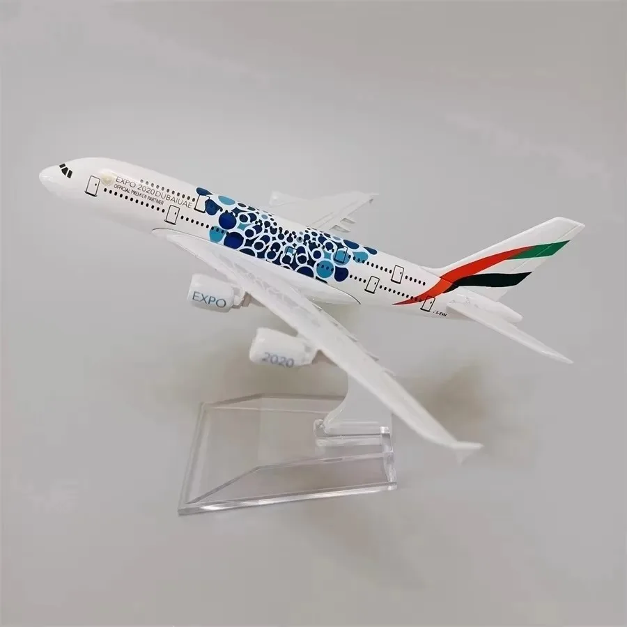 1:400 Scale Metal Aircraft Replica 16cm Air EXPO Dubai A380 Airbus Aircraft Die-cast Model Boys Aircraft Collectible gifts