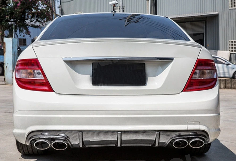 

JMCARCOOL Carbon Fiber Auto Rear Diffuser Bumper Lip Spoiler Body Kit For Mercedes Benz C Class W204 C63 AMG 2008-2011 Diffuseur
