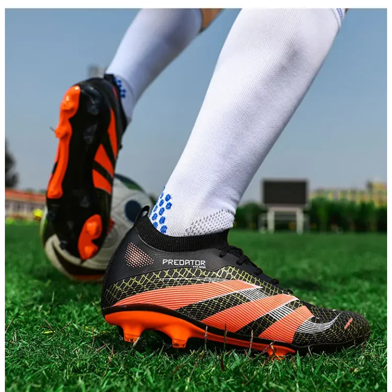 Modern New Teen Soccer Shoes Reinforced Traction Studs, Slip Resistant Base Optimized for Grass Training Teen Sports Drills