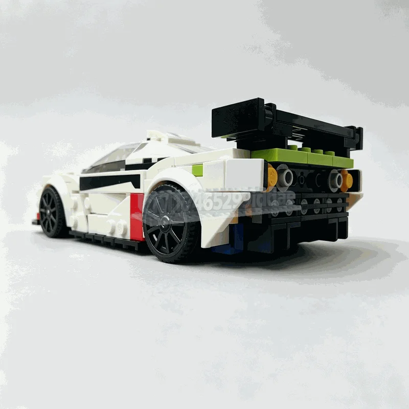 245Parts White Long Tail Racing Sports Car Building Blocks Detailed Performance Vehicle Assembly Model Display Collection Gift