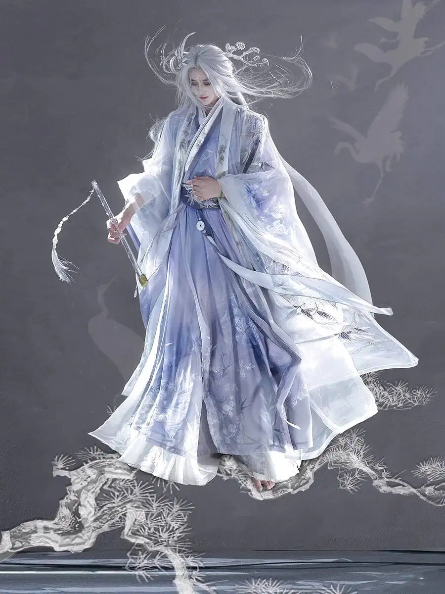 

Новая фиеста карнавал Хэллоуин косплей фиолетовая рубашка с большими рукавами с перекрестным воротником Han Elements современный Hanfu женский улучшенный