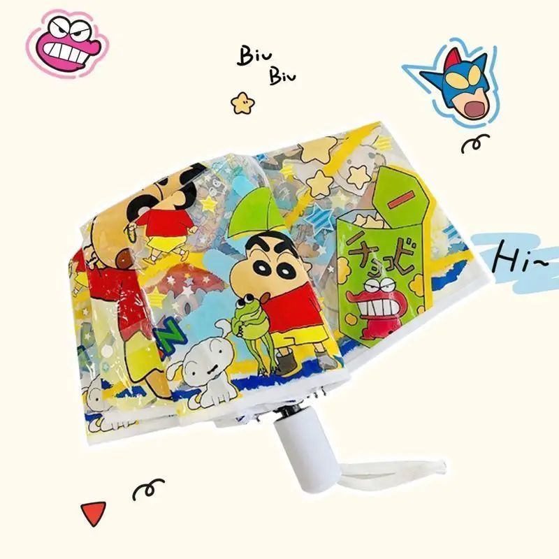 Crayon Shin-chan Shiro cartoon cute student umbrella kawaii graffiti painted transparent umbrella anime peripheral wholesale view 2