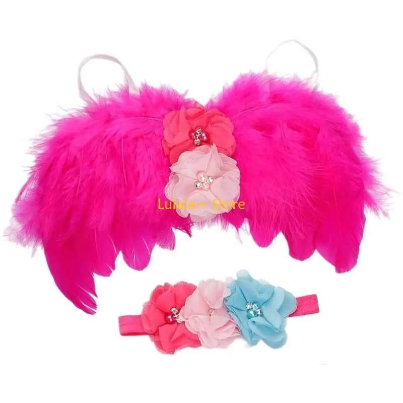 Y4QA 1 Set Infant Angel Wing Hairband Set Photography Props for Baby Special Moments