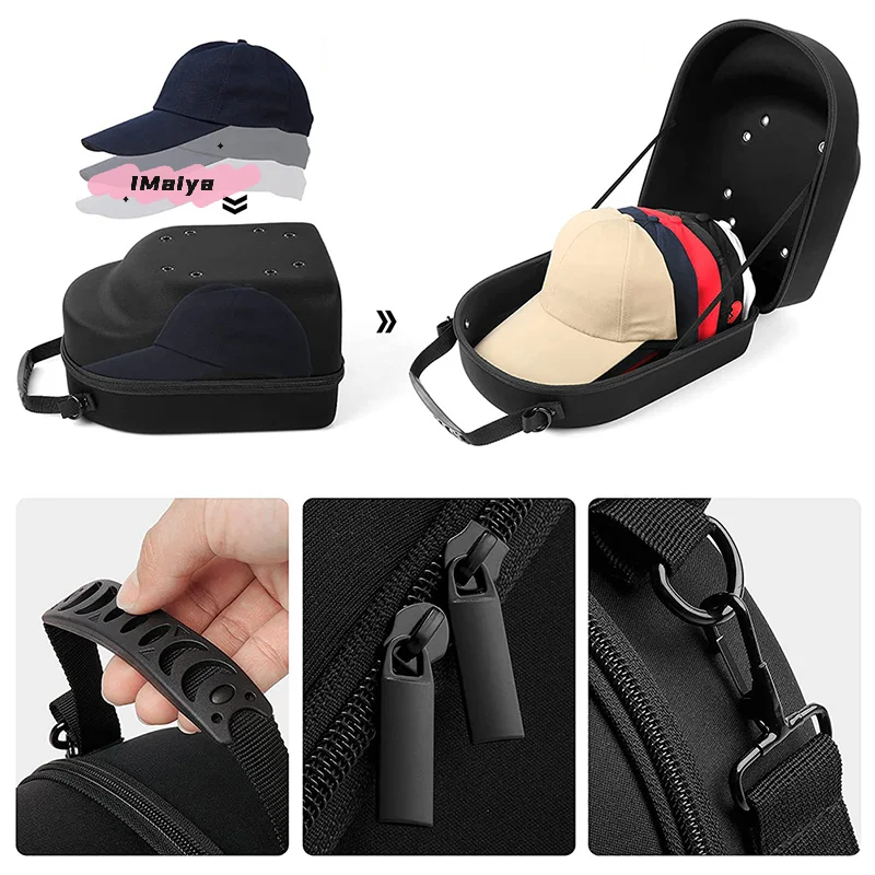 M-1pc Hat Travel Bag Baseball Cap Case Sport High Quality Storage Box Display EVA Carrying Bags Solid Color Unisex Baseball