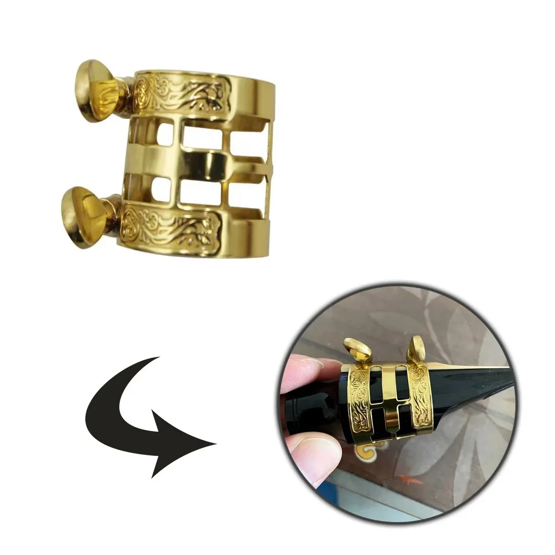

Saxophone reed clips suitable for plastic mouthpieces - alto, soprano, tenor, clarinet, mouthpiece metal rings