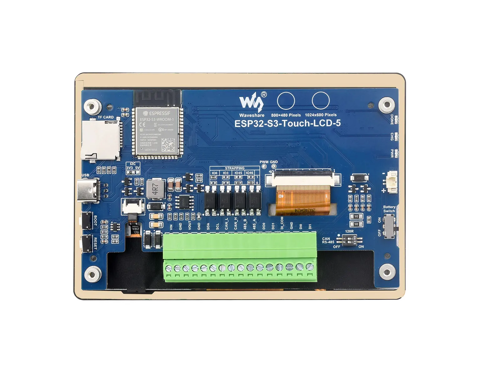 Placa de desarrollo de pantalla táctil capacitiva de 5 pulgadas, ESP32-S3, 5 puntos táctiles, procesador de doble núcleo LX7 de 32 bits, compatible con WiFi y Bluetooth