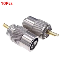 10Pcs PL259 UHF Male Plug Connector SL16 UHF Male Solder for RG58 RG142 LMR195 RG400 Cable Coaxial Fast Delivery Brass Copper