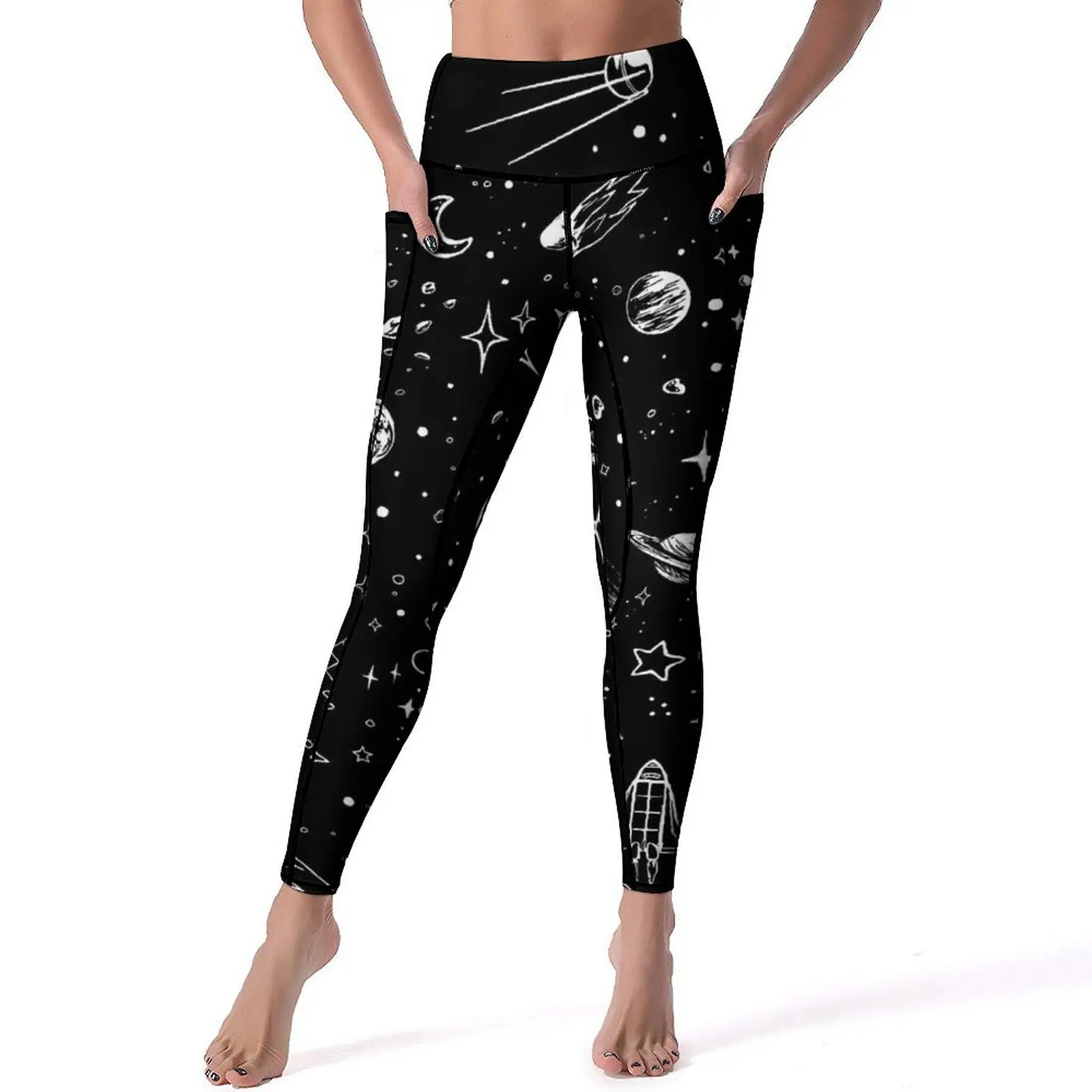 

Vintage Starry Night Leggings Space Print Design Yoga Pants High Waist Workout Gym Yoga Legging Female Quick-Dry Sports Tights