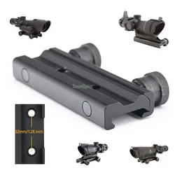 Shooin Optics Prisma Scope Base Picatinny 20 mm Montaje en riel Espaciado de orificios de aluminio sólido 32 mm