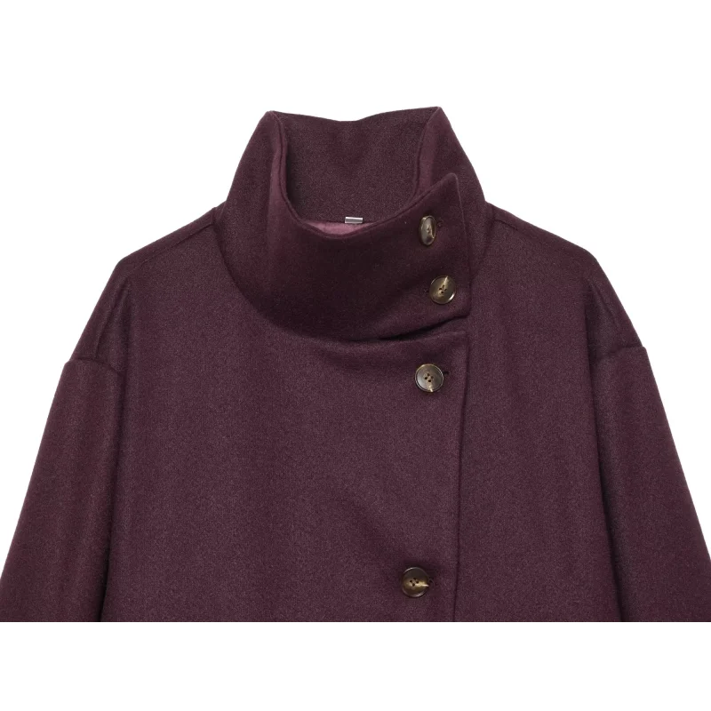 2026 Neuankömmling Damen Einfarbiger Mantel Langarm Knopfverschluss Stehkragen Oberbekleidung Tägliche Pendlermode Schicke Damenjacke – Detail 40
