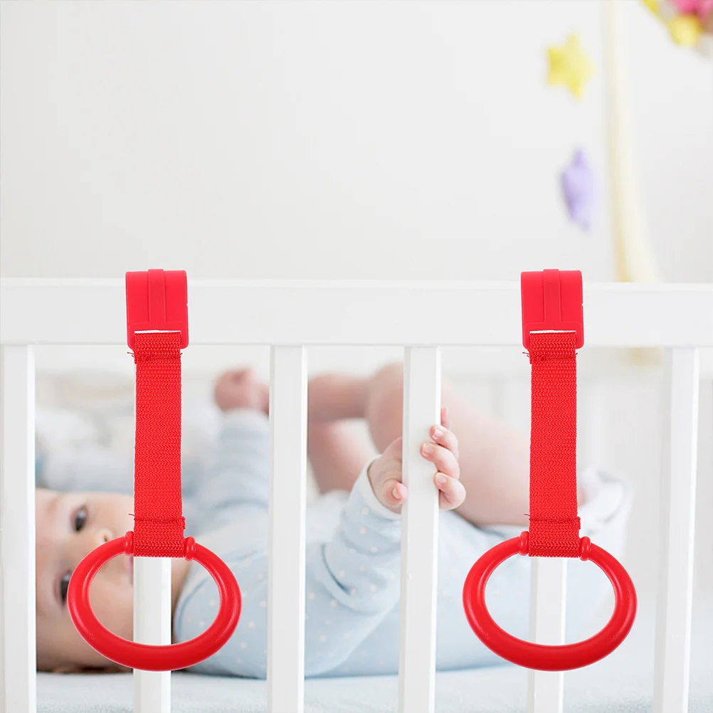 Anillos para caminar para bebés, barras de plástico duraderas para cuna infantil, superficie lisa, soporte para niños pequeños, herramienta de entrenamiento portátil, 5 uds.