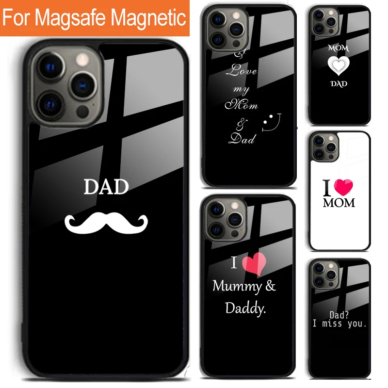 Чехол для телефона для iPhone 16 15 14 13 12 11 Pro Max Plus Magsafe, магнитный чехол с беспроводной зарядкой для семьи, мамы, папы, ребенка