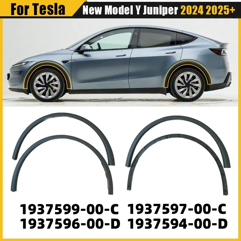 Pour Tesla Model Y Juniper 2024 2025 2026 Élargisseurs d'ailes avant et arrière 1937594 1937596 1937599 1937597 Tuning