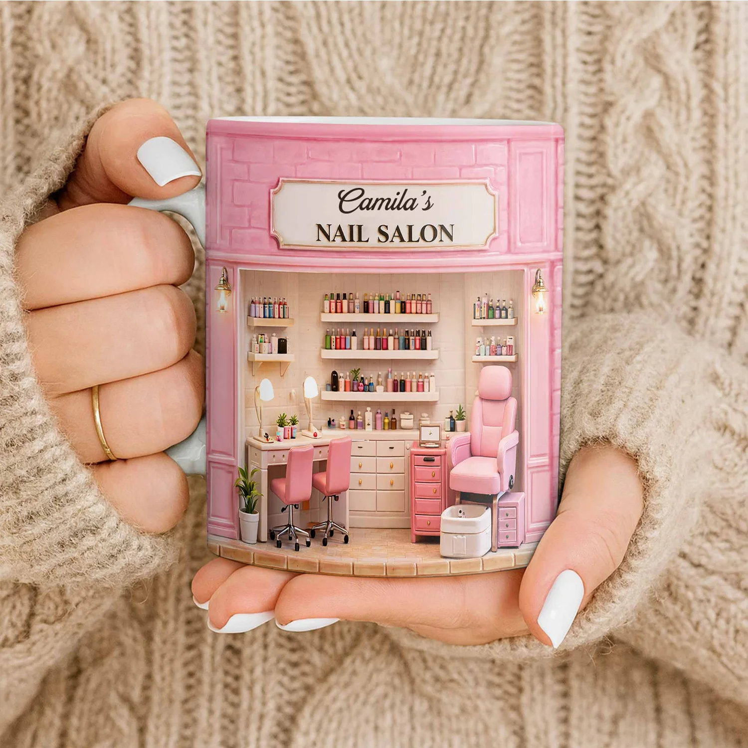 Nail Salon Peripheral Gift Mugs, Ceramic Coffee Mugs, Opening Gift Water Mugs Multicolored mug