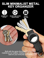 Key Organizer For Men-Compact Metallic Key Holder Minimalist Innovative Keyholder For Airtag Holder | Keychain Secures 2-5 Keys