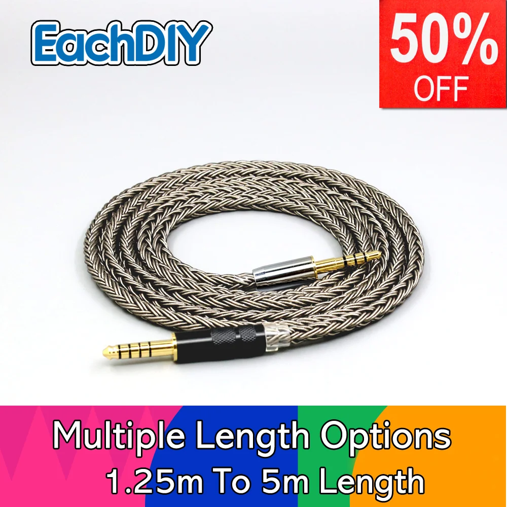 

16 Core Grey Earphone Cable For HIFIMAN HE-R10 Edition S Deva audeze mm400 mm100 mm-200 mm-300 Oppo PM-3 Sony MDR-MV1 LN008832