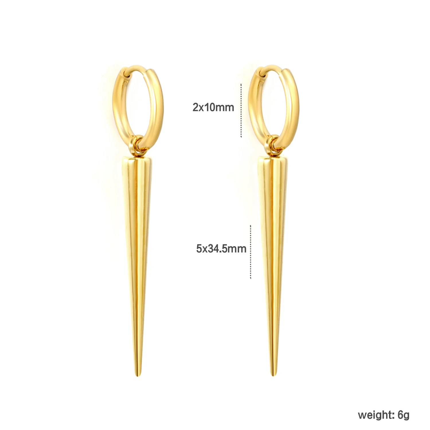 LUXUKISSKIDS Rock 1Pairs Punk Stainless Steel Spiky Thorn Earrings Drop For Women Men Rivet Ear Pendients Clips Hip Hop Jewelry