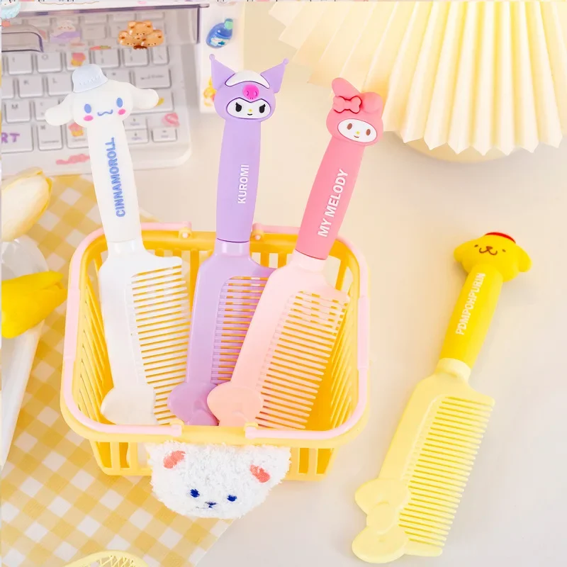 New Kawaii Sanrio Antistatic Comb Kuromi Melody Cinnamoroll Cartoon Fashion Dressing Comb Relaxing Scalp Girl Cleaning Supplies