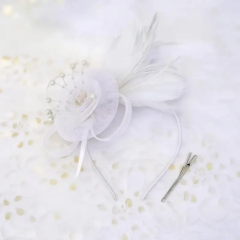 Romantics And Floral Headband For Women Lightweight Hair Accessory Fascinator Hats For Prom Event