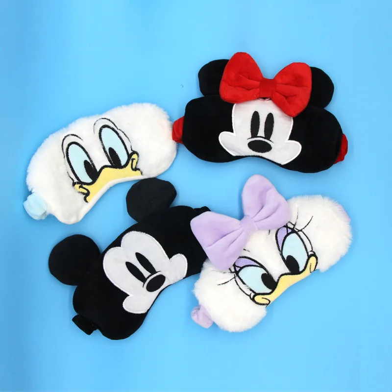 Miniso giapponese dolce ragazza arco anatra maschera per gli occhi per dormire simpatico topo da viaggio peluche maschera per gli occhi oscurante