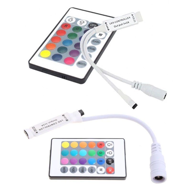 RGB LED Strip Remote Controller with 24 Keys Light Weight Strip Light Controller LED Strip Lights Accessories