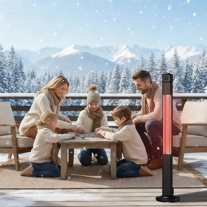 1500W Garden Adjustable Thermostat Freestanding Infrared Outdoor Electric Patio Heater