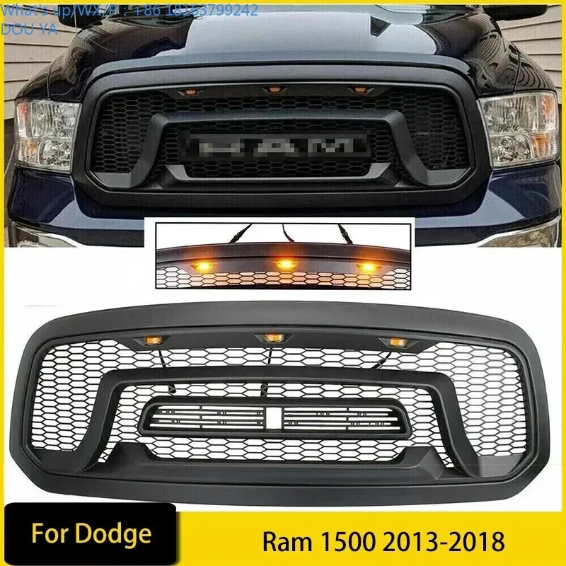 

Raptor Style Front Mesh Grill Racing Grille Bumper Mask Replacement Grid For Ram 1500 2013-2018 Air intake grille