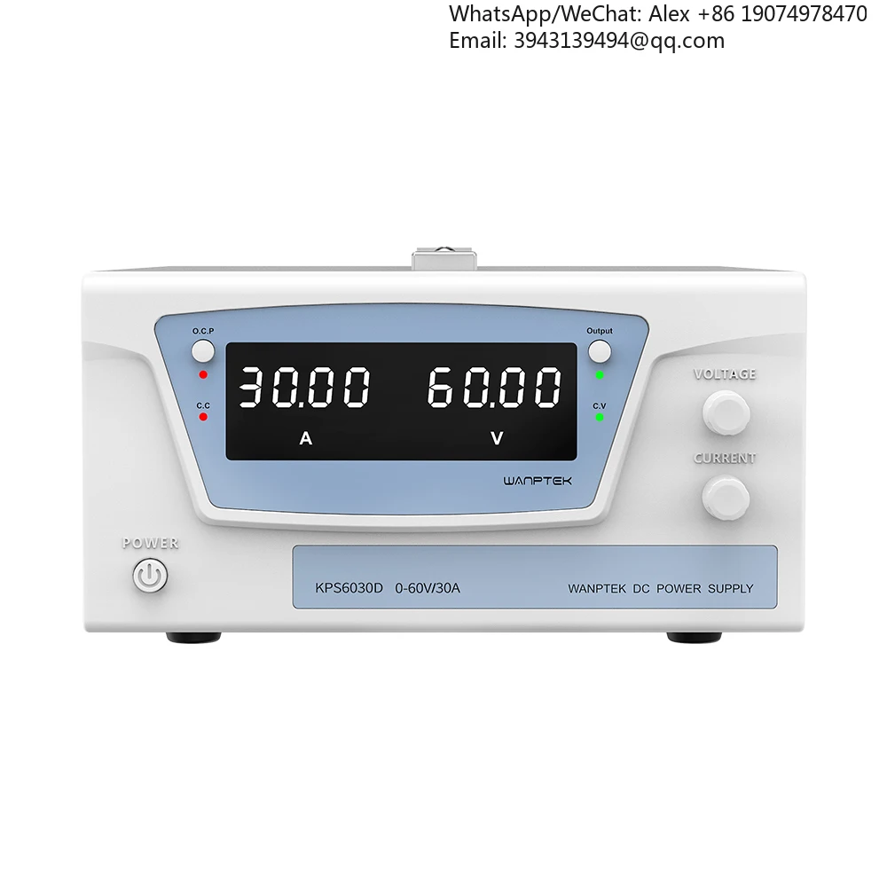 

Регулируемый лабораторный источник питания постоянного тока WANPTEK 60В 30А, для ремонта, DIY, проектирования, школы, зарядки аккумуляторов, гальваники, KPS6030D