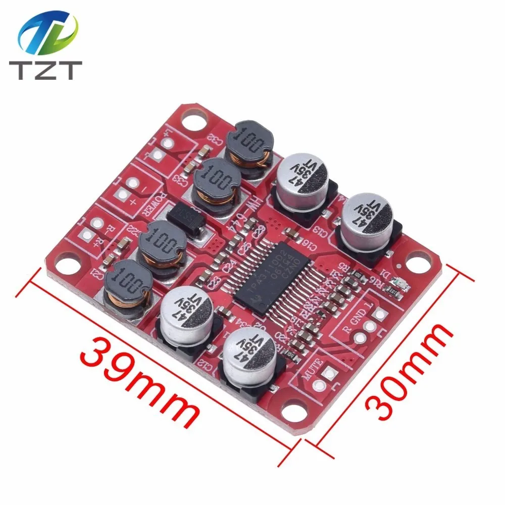 TZT TPA3110 Digital Power Amplifier Module 2x15W Dual Channel Stereo DIY Speaker Amplifier Electronics Design PCB DC 12V Red