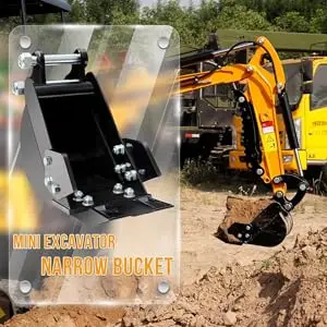 Kos do kopania rowów przemysłowy 200mm, wąski kos do kopania rowów dla minikoparek, wytrzymały kos do kopania z metalowymi zębami