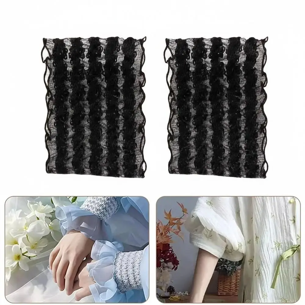 5pcs Fashion Lace Shirt Sleeve Holder Elastic Stretch Mesh Sleeve Fixer Bands Multi-Use Arm Cuffs Strap For Daily Use
