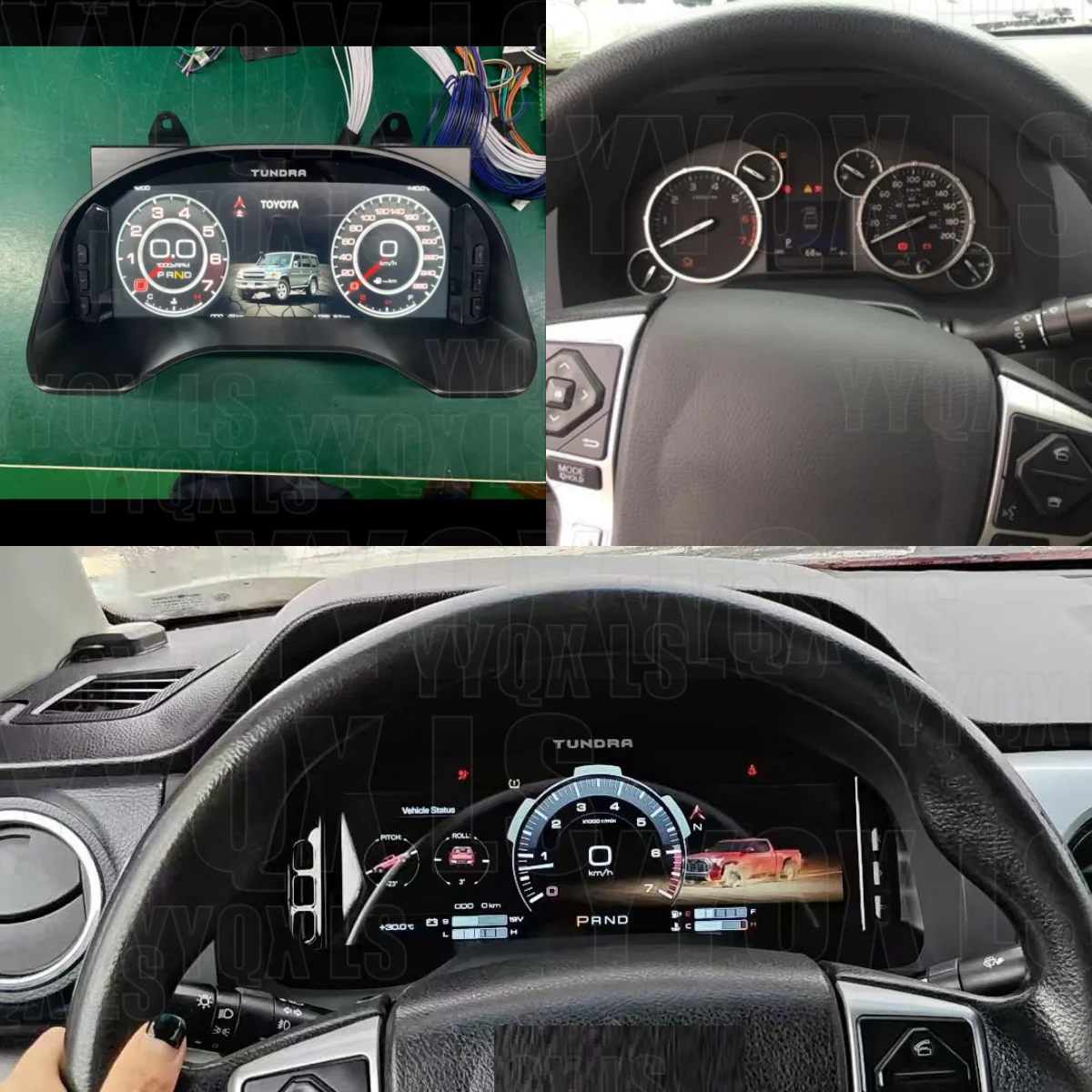 Car Dashboard For Toyota Tundra 2014-2020 Carplay Virtual Cockpit LCD Digital Gauge Cluster Instrument Dash Speedometer Odometer