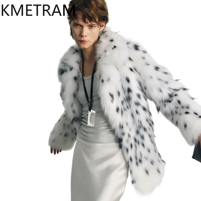 معطف فرو الثعلب الطبيعي 100% من KMETRAM سترة نسائية فاخرة متوسطة الطول من الفرو الحقيقي شتاء جديد في معاطف 2025 ملابس نسائية