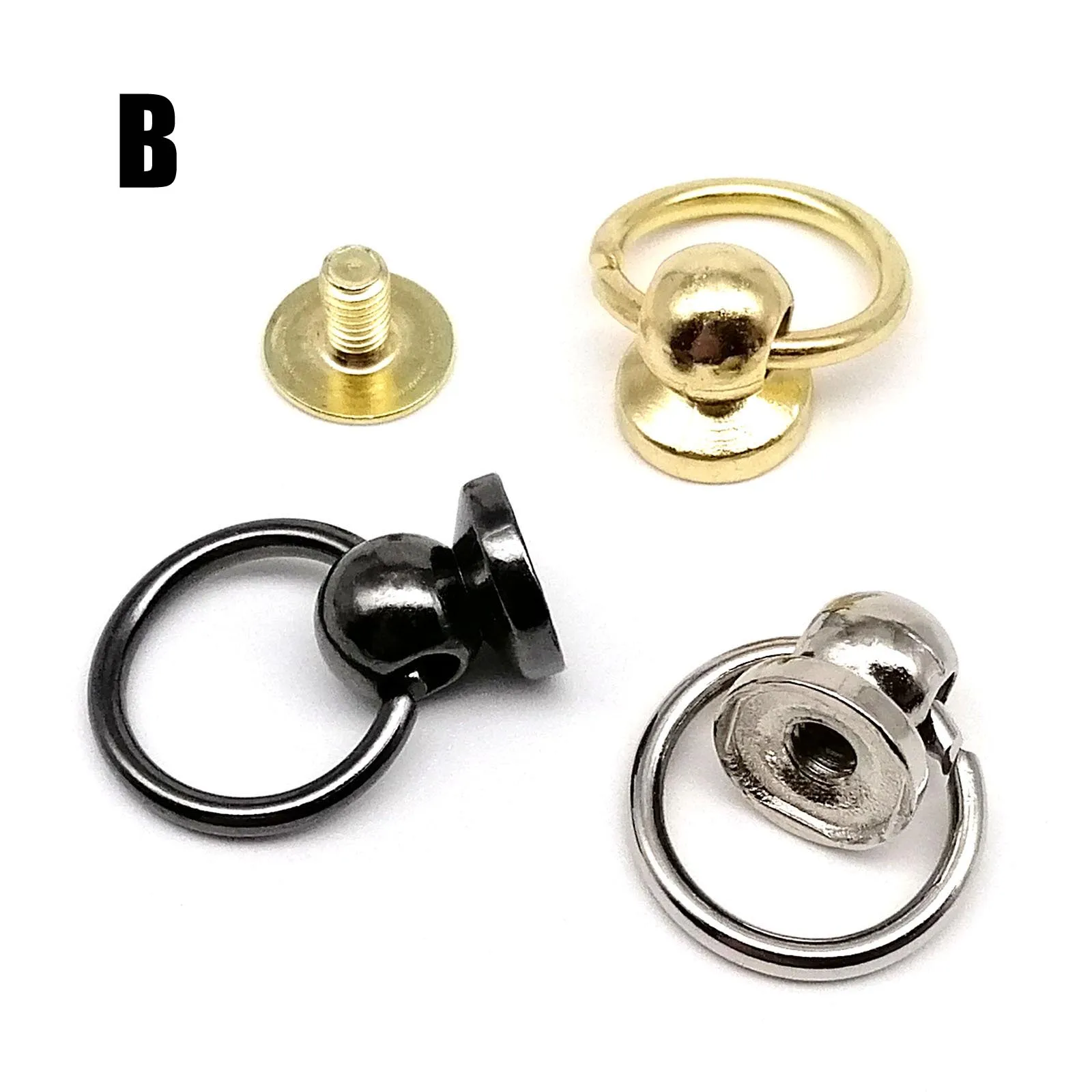10 Stück Metall Zinklegierung Kugel Nagel Screwback Chicago Schraubverschluss Nieten Stud Spot mit O-Ring für Leder Tasche Gürtelband Handyhülle – Detail 18