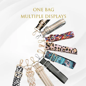 ปรับความยาวสายคล้องกระเป๋าแฟชั่นการพิมพ์สีผู้หญิง Messenger เข็มขัดเปลี่ยนกระเป๋าถือ Crossbody สายคล้องไหล่