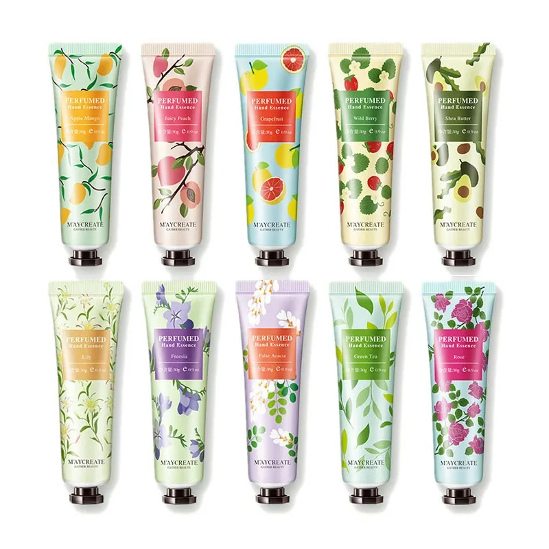 

10pcs Fruity Flowery Hand Cream Moisturizing Nourishing Anti Chap Repairing Hands Care Beauty Skincare Hand Creams Sets