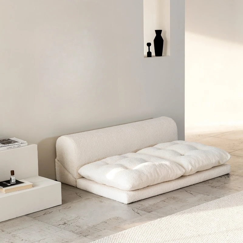 

Minimalist White Fabric Living Room Sofa, Super Soft and Comfortable Tatami Module Lazy Sofa, Warm Home Furniture Salon FYLS