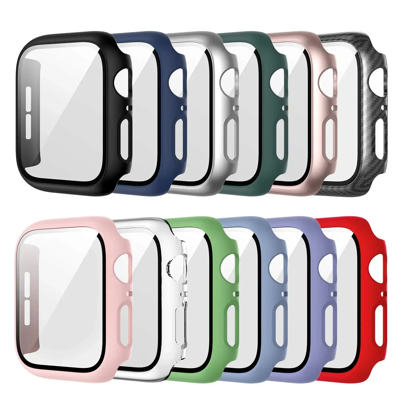 Verre du Guatemala + Couvercle pour Apple Watch, 45mm 41mm 44mm 40mm 42mm, Protecteur d'Écran pour Apple Watch, Accessoires Série 8 7 6 Se 3