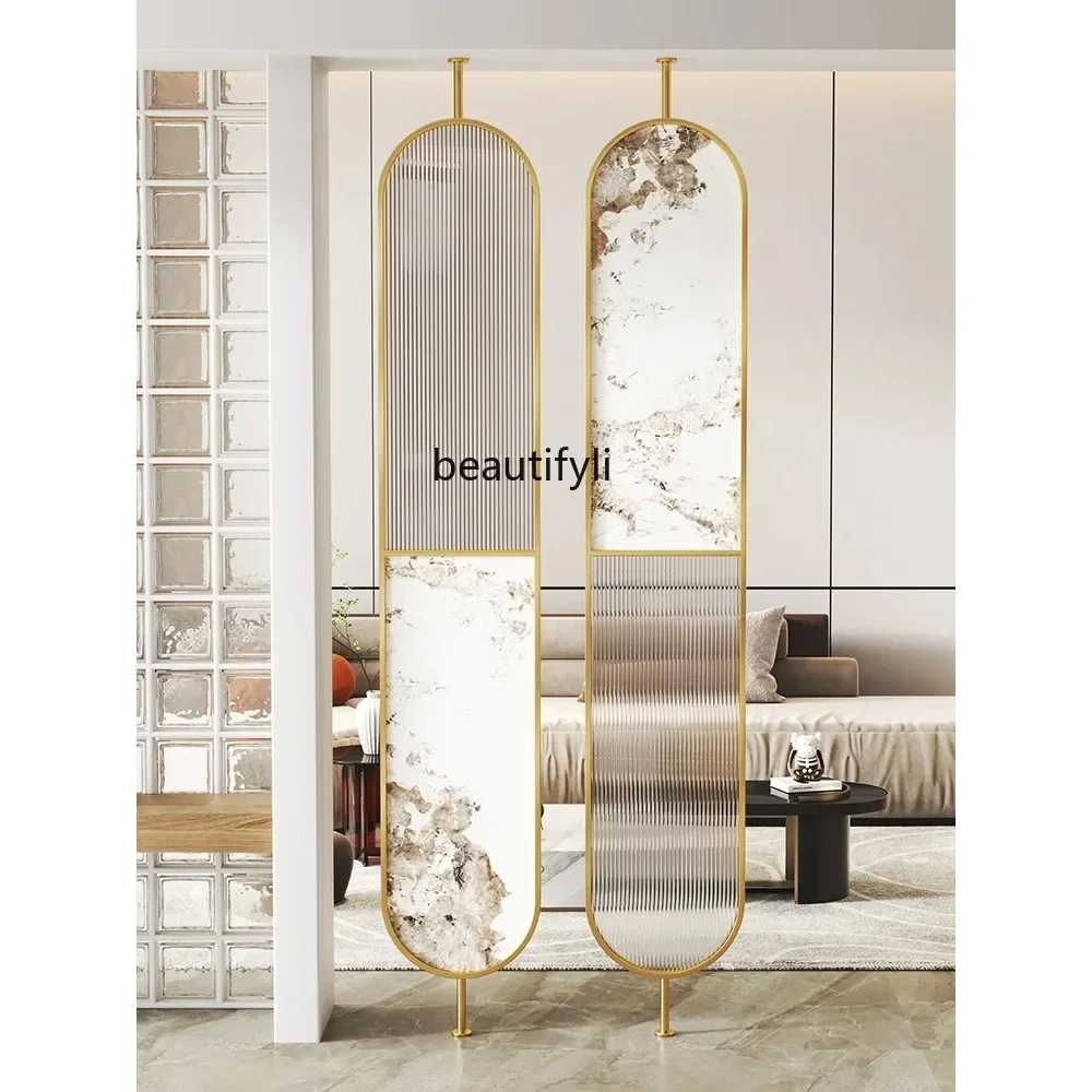 

03lChanghong Glass Partition Wall Screen Living Room Bedroom Bathroom Rotating Block Entrance Decoration