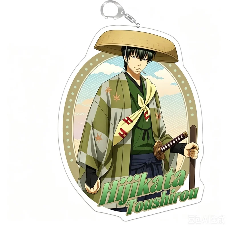 High Definition Images Cartoon Gintama Figure Decoration Bag Car Key Ring Charm Gift Anime Cell Phone Pendant Acrylic Keychain