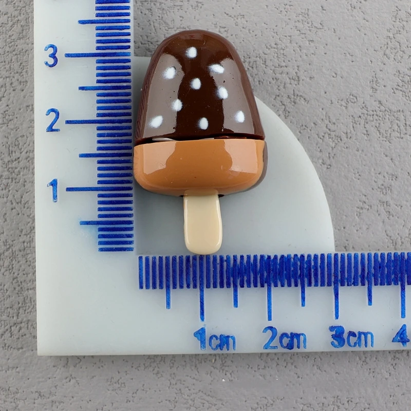 10pcs New Chocolate Lollipop Ice Cream Flat Back Resin Cabochons Scrapbook Diy Party Hairpin Accessories Resins Decorate Crafts