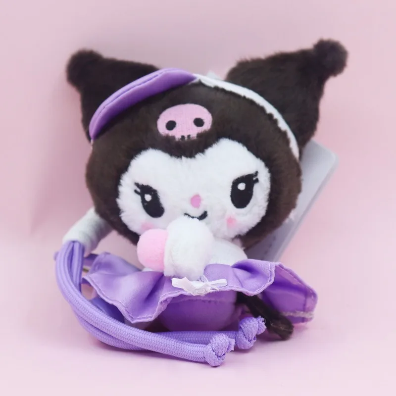 Sanrio cartoon hello kitty tênis academia série chaveiro de pelúcia pingente kawaii kuromi cinnamoroll mochila diária decoração