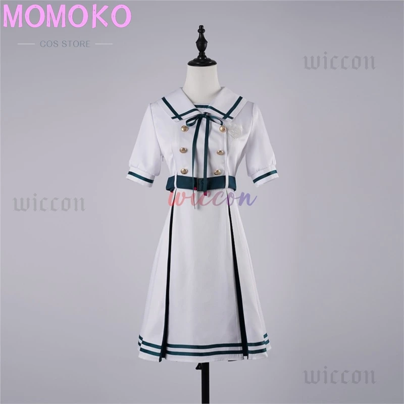 Anime BanG Dream Mutsumi Wakaba Cosplay Costume Mortis Cosplay Costume Wig White Dress Uniform Women Party Suit Halloween