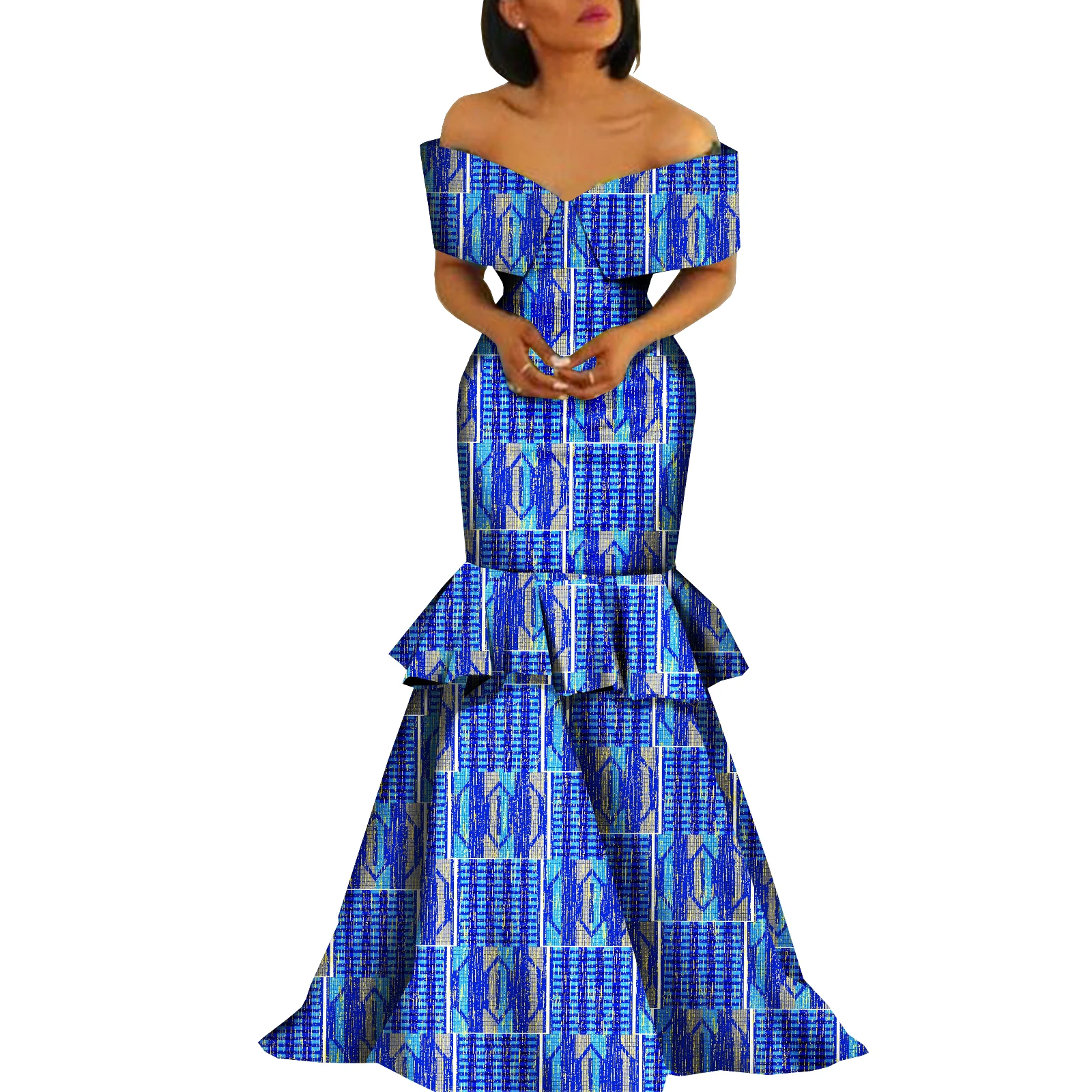 African Wax Print Dress for Women Party Wedding Dress Elegant African Clothes Women Dashiki