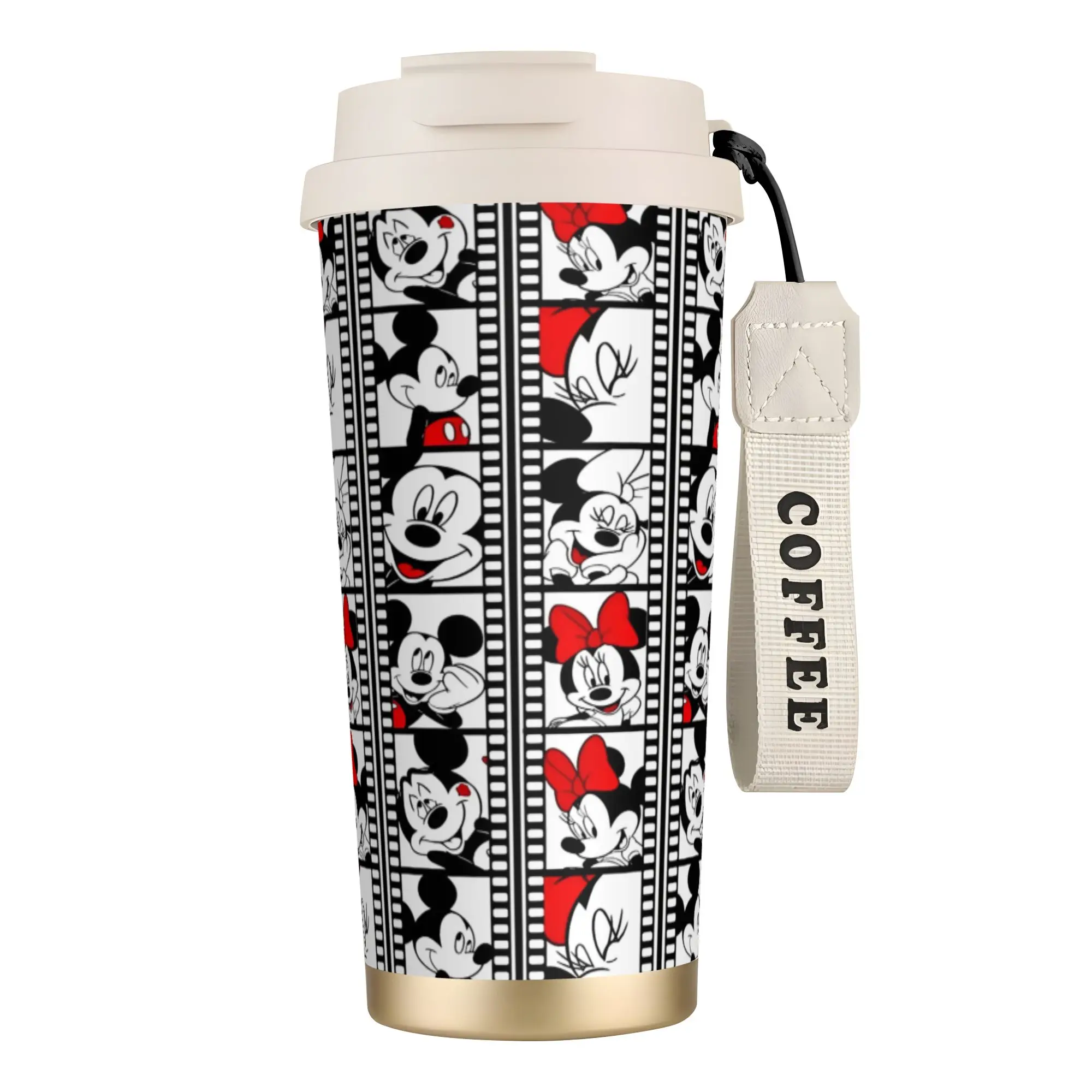 

316 Stainless Steel Mickey And Minnie Insulated Tumbler with Lid Stainless Steel Thermal Mug Office Home Car Bottle Cup